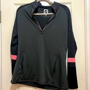 Foot Joy 1/4 Zip Track Jacket Gray Pink Black FJ large